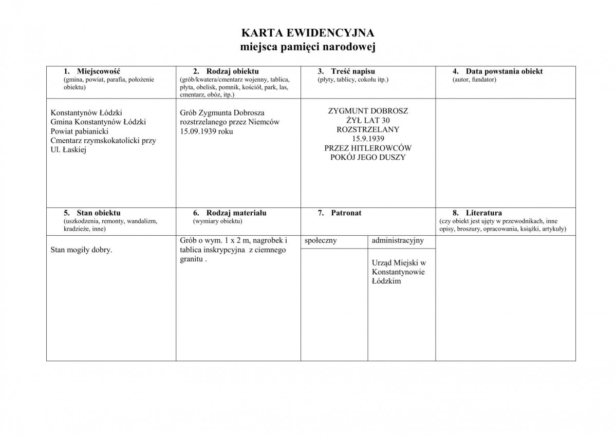 karta ewidencyjna, skan nr 1