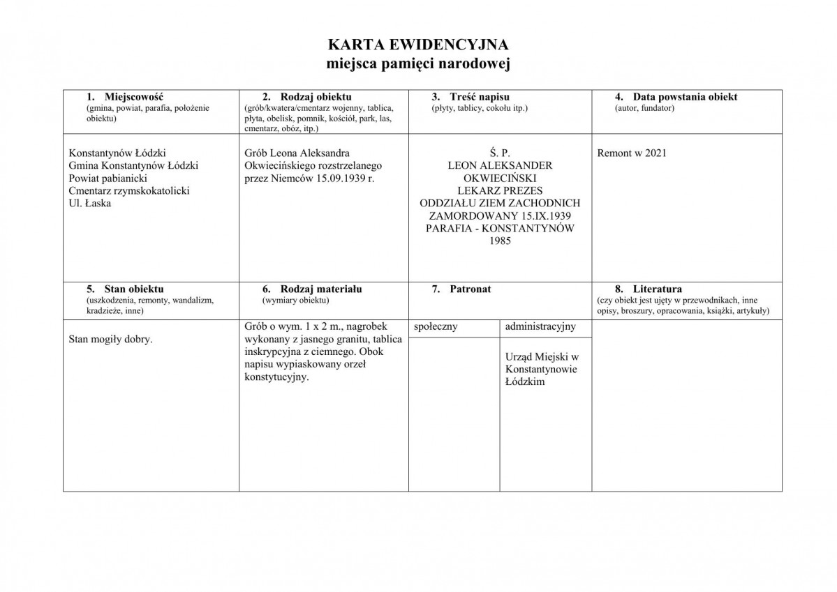 karta ewidencyjna, skan nr 1