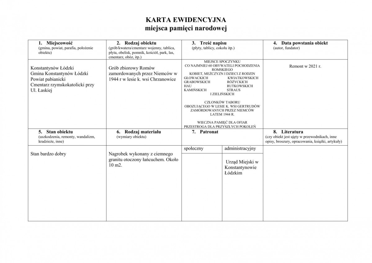 karta ewidencyjna, skan nr 1