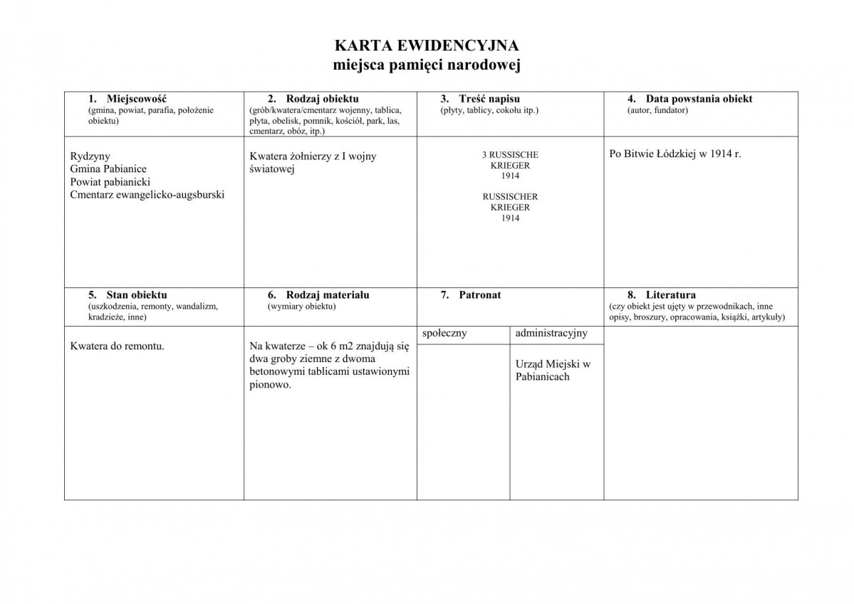 karta ewidencyjna, skan nr 1