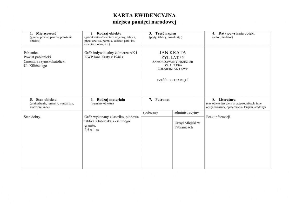 karta ewidencyjna, skan nr 1