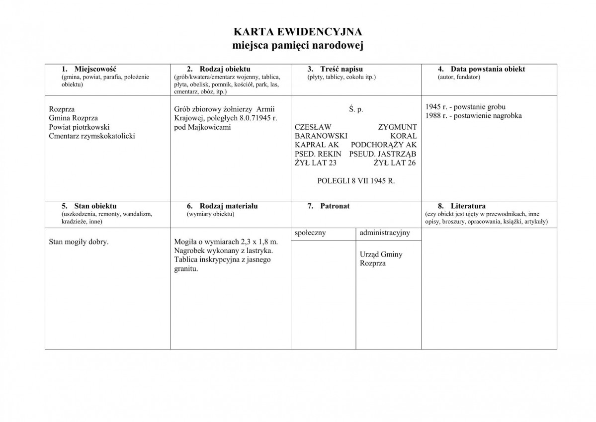 karta ewidencyjna, skan nr 1