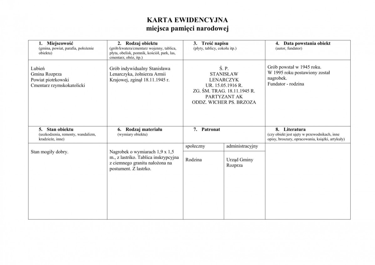 karta ewidencyjna, skan nr 1