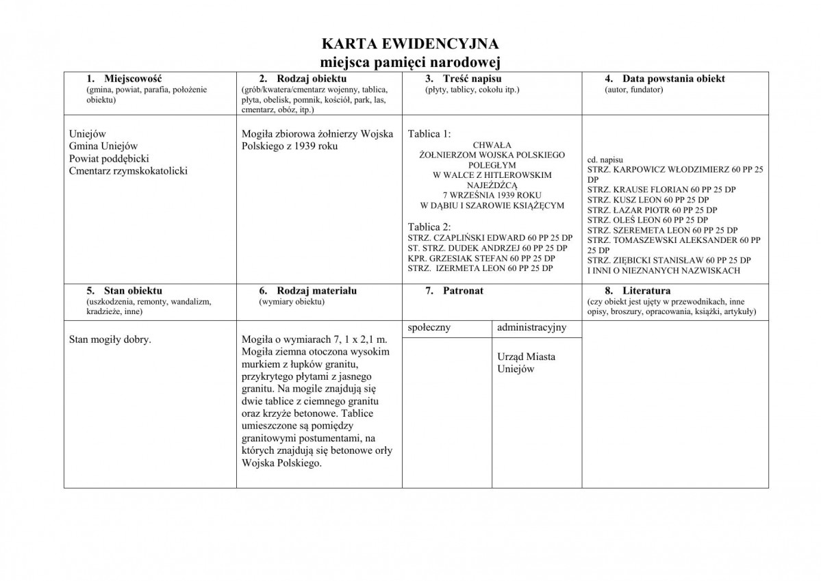 karta ewidencyjna, skan nr 1