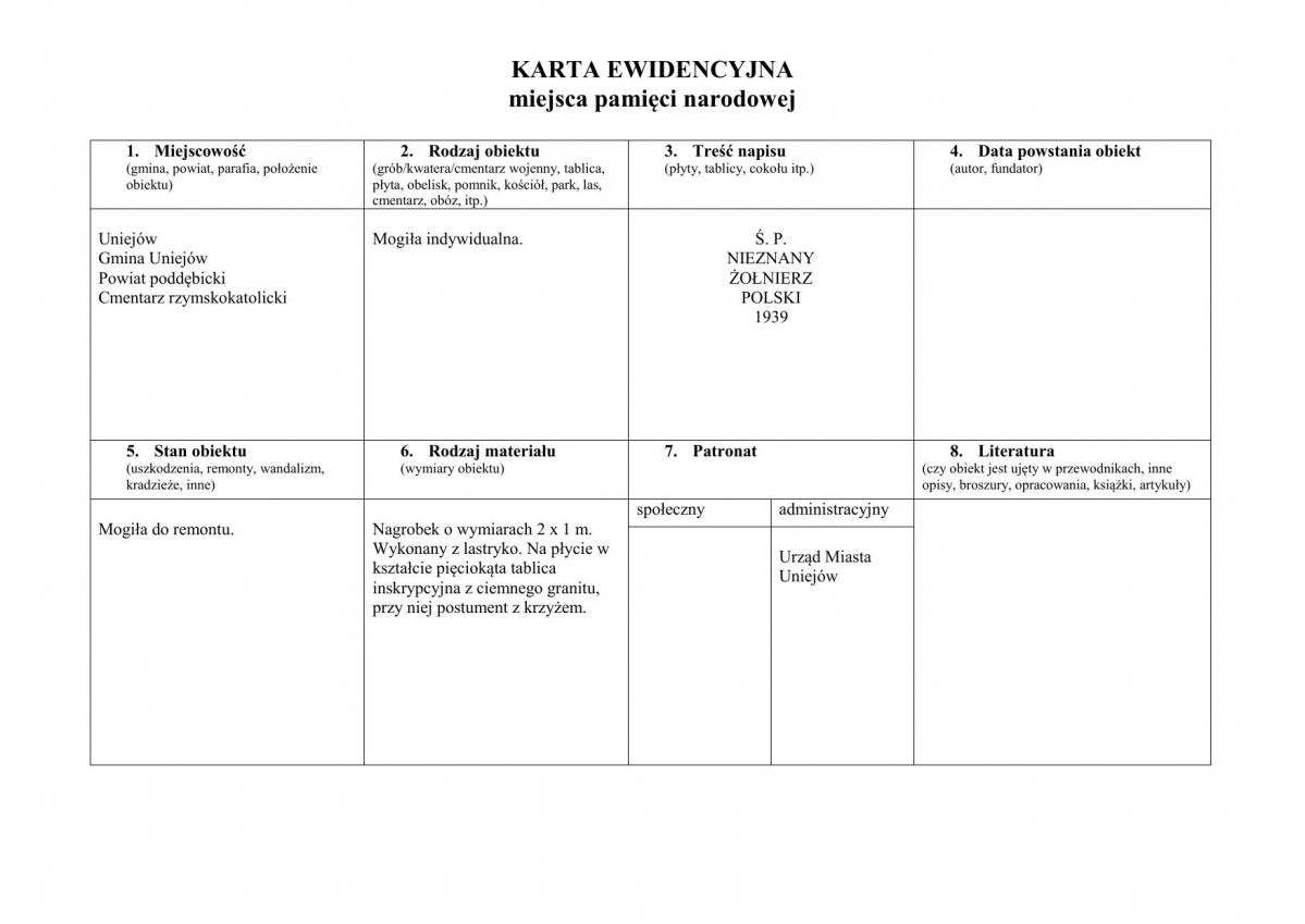 karta ewidencyjna, skan nr 1