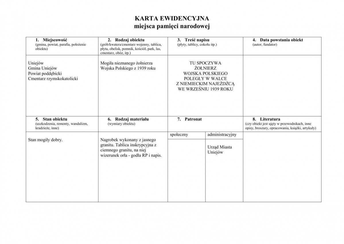 karta ewidencyjna, skan nr 1