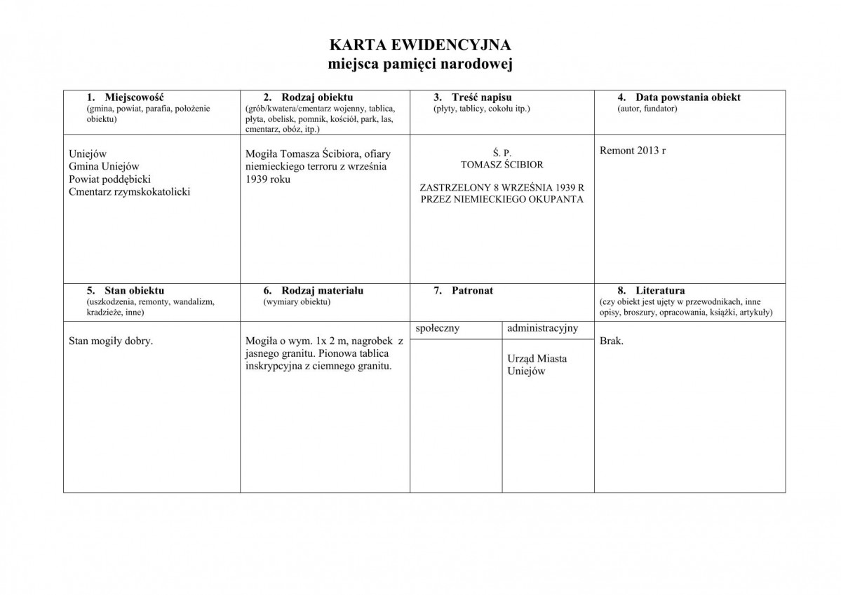 karta ewidencyjna, skan nr 1