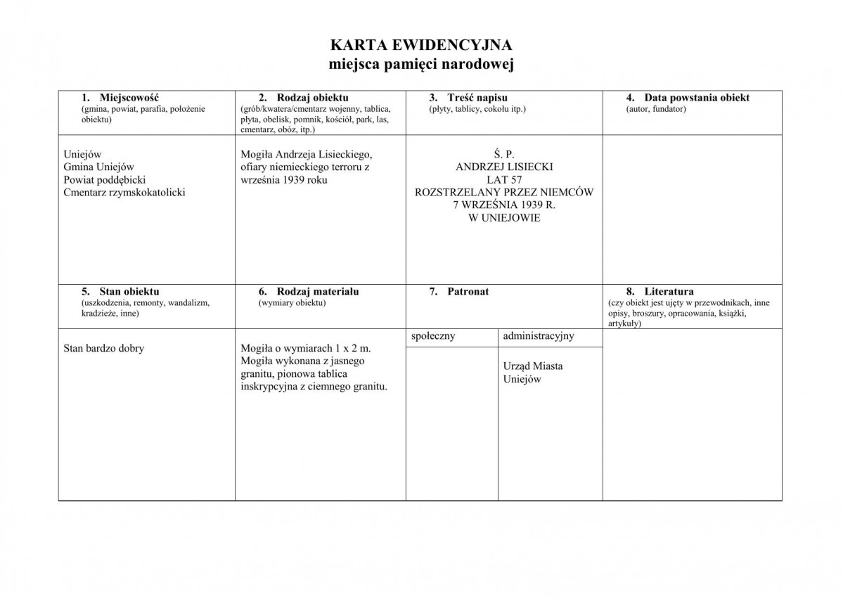 karta ewidencyjna, skan nr 1