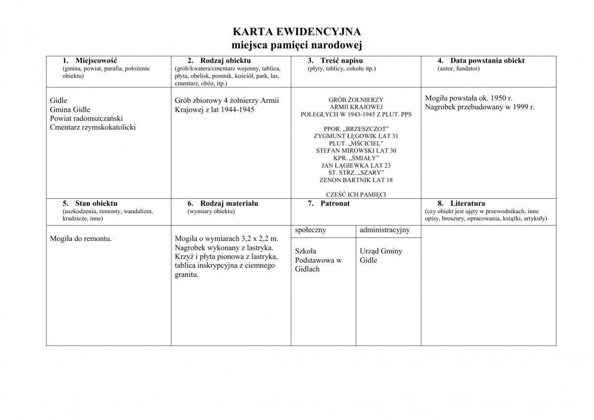 karta ewidencyjna, skan nr 1