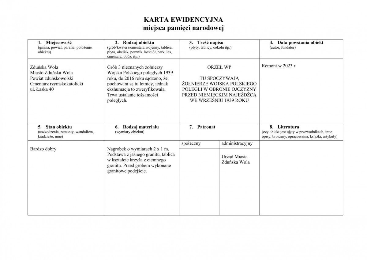 karta ewidencyjna, skan nr 1