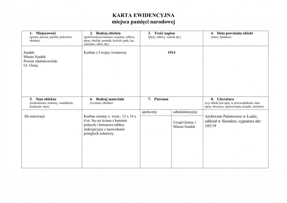 karta ewidencyjna, skan nr 1