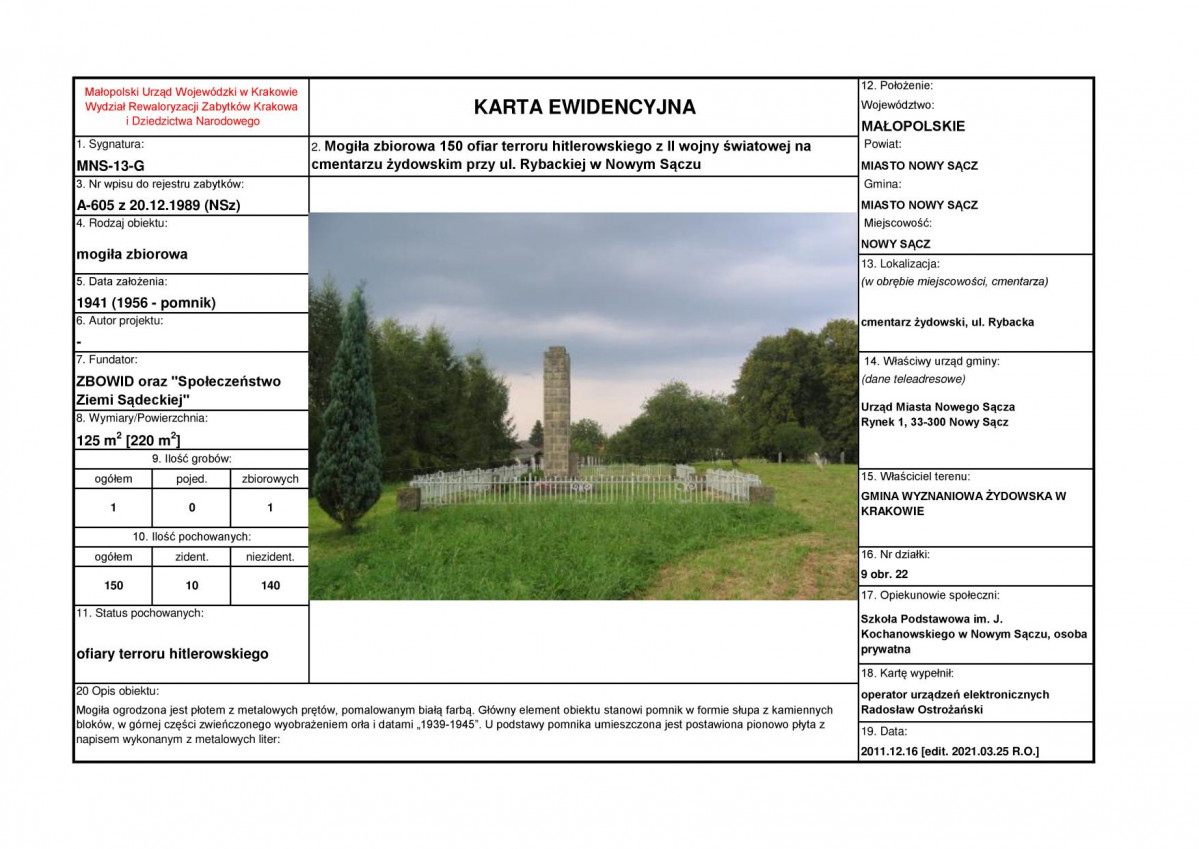 karta ewidencyjna, skan nr 1