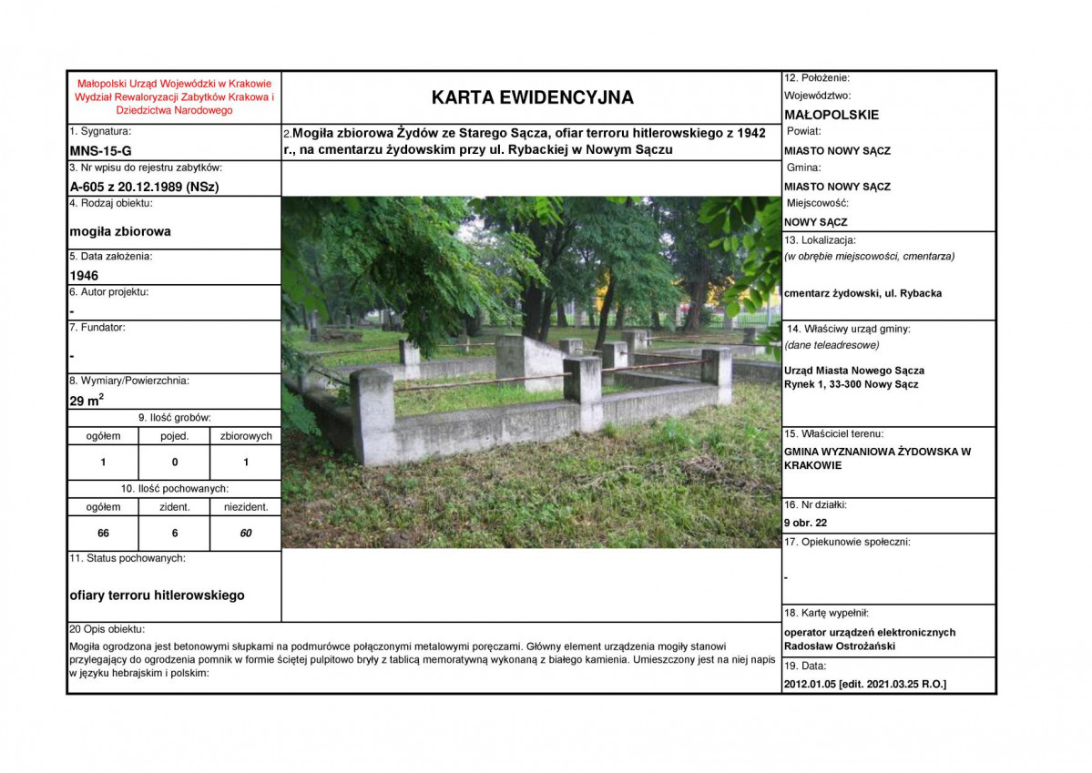 karta ewidencyjna, skan nr 1