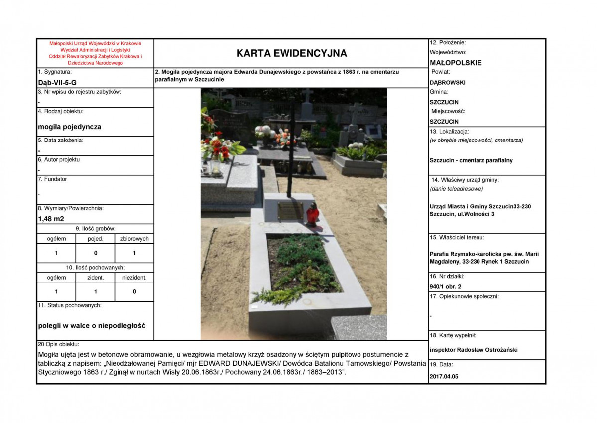 karta ewidencyjna, skan nr 1