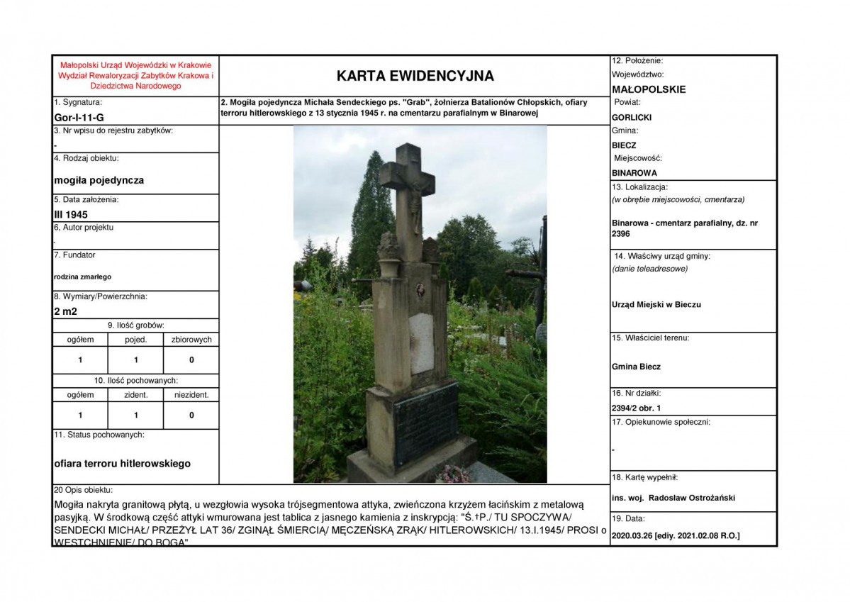 karta ewidencyjna, skan nr 1