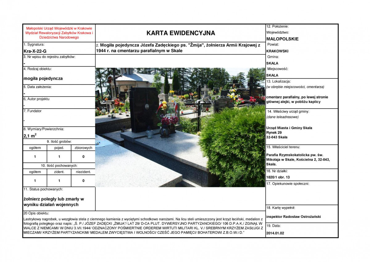 karta ewidencyjna, skan nr 1