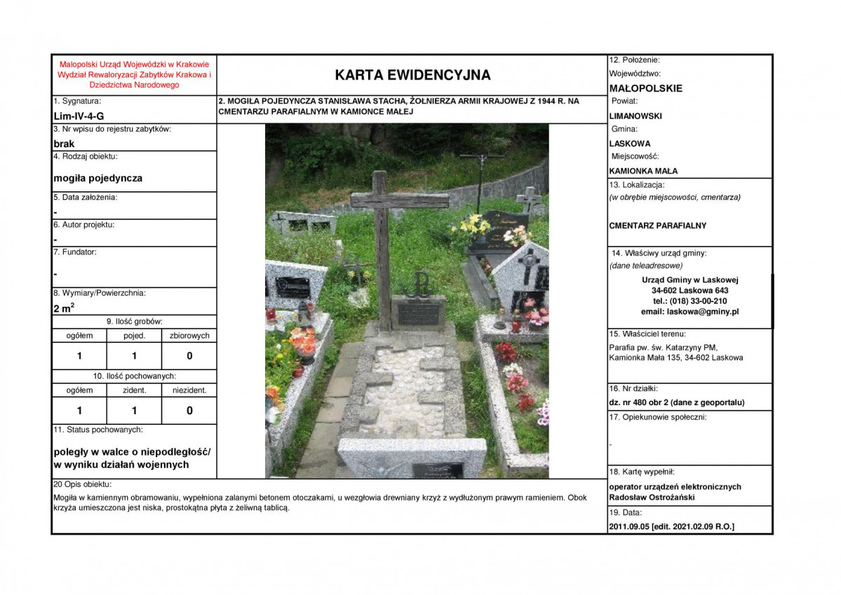 karta ewidencyjna, skan nr 1