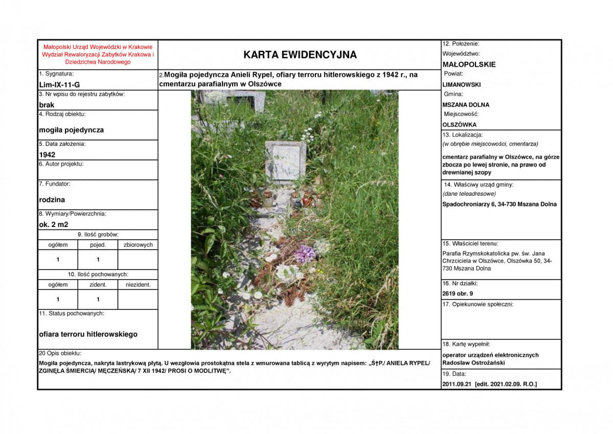 karta ewidencyjna, skan nr 1
