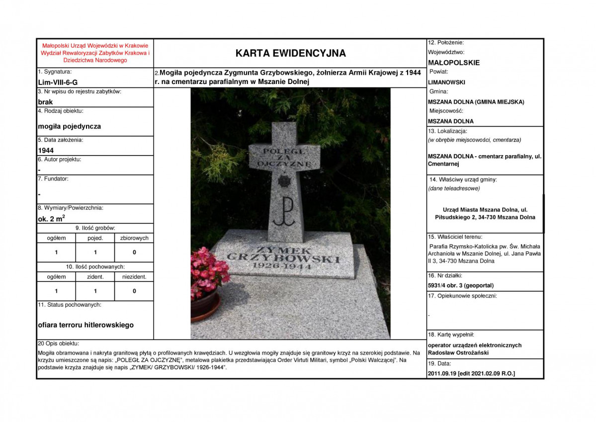 karta ewidencyjna, skan nr 1