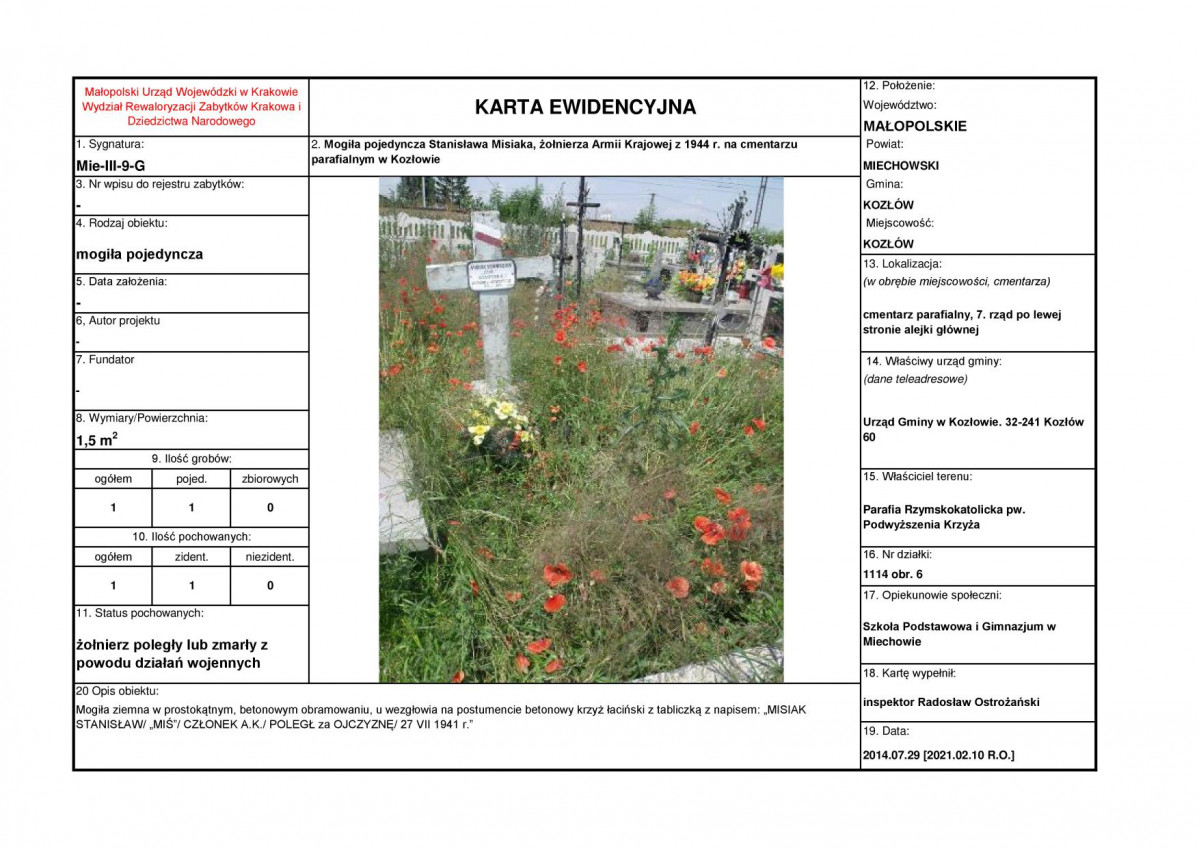 karta ewidencyjna, skan nr 1
