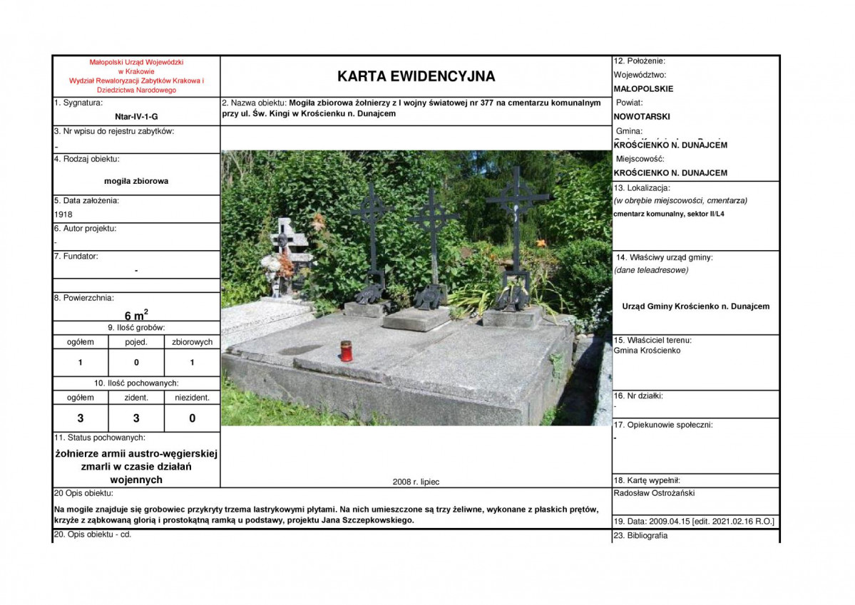 karta ewidencyjna, skan nr 1