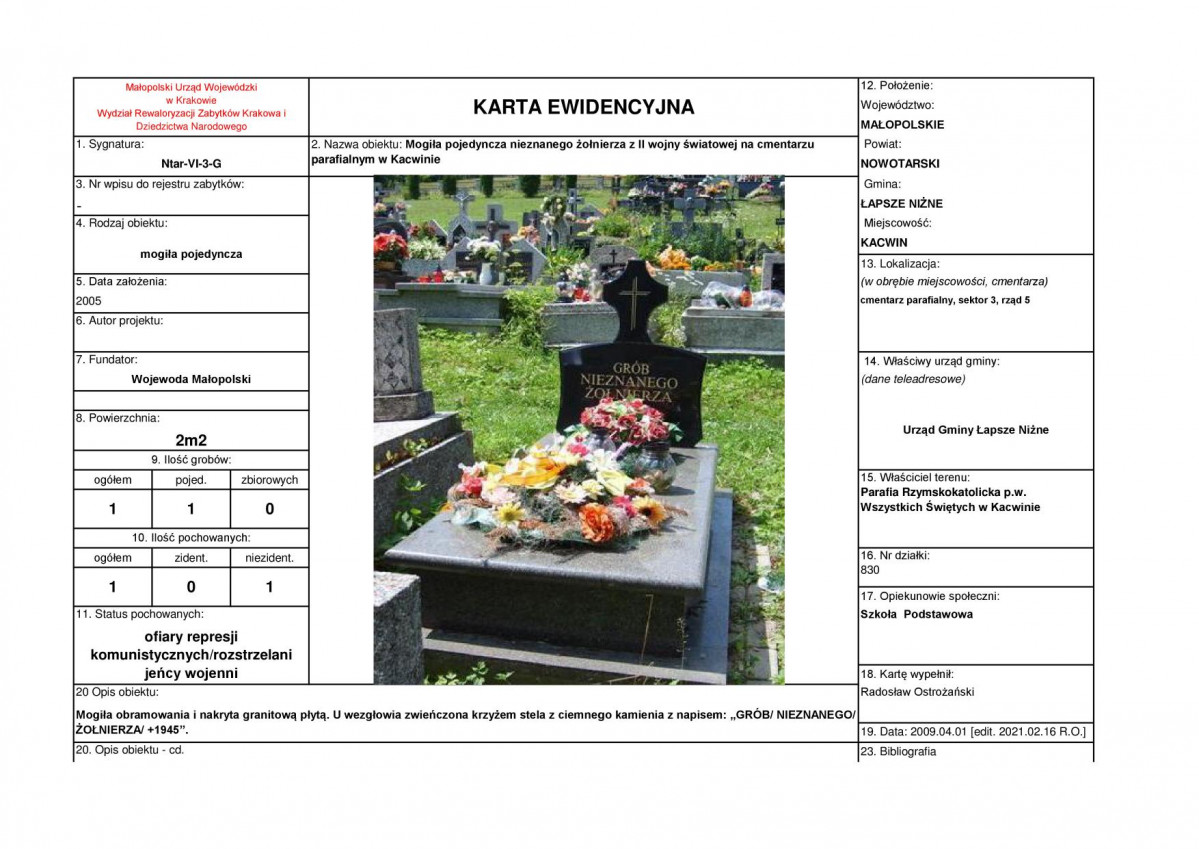 karta ewidencyjna, skan nr 1