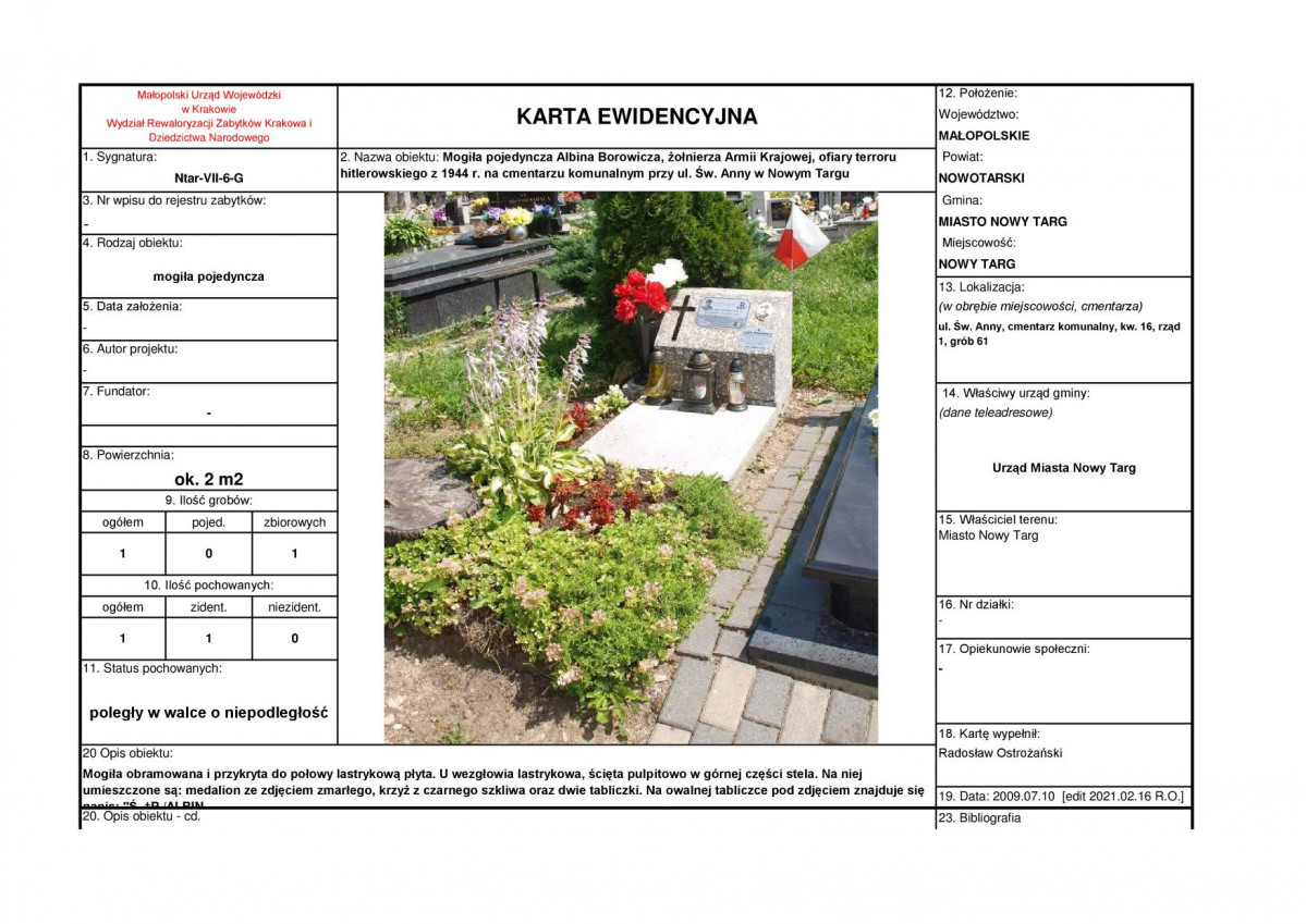 karta ewidencyjna, skan nr 1