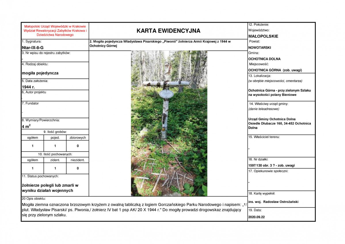 karta ewidencyjna, skan nr 1