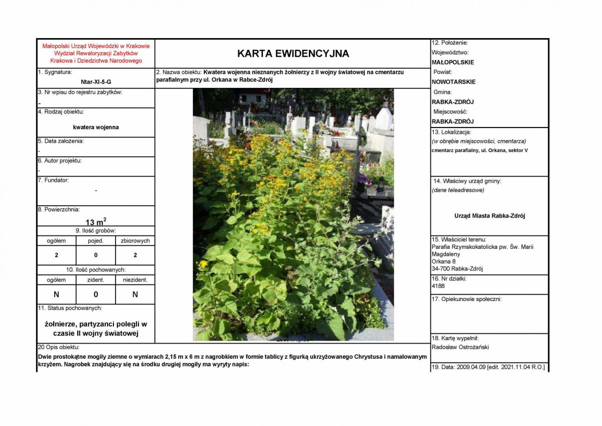 karta ewidencyjna, skan nr 1