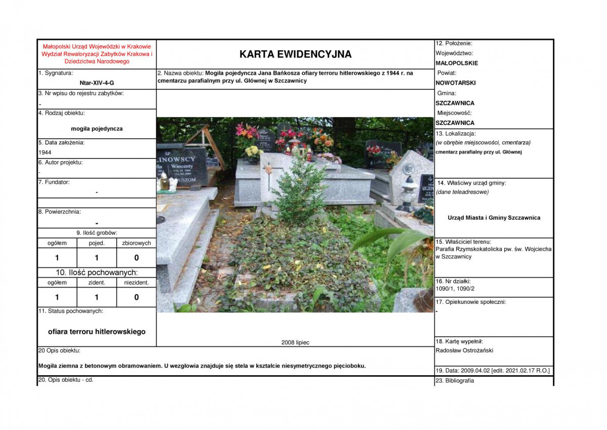 karta ewidencyjna, skan nr 1