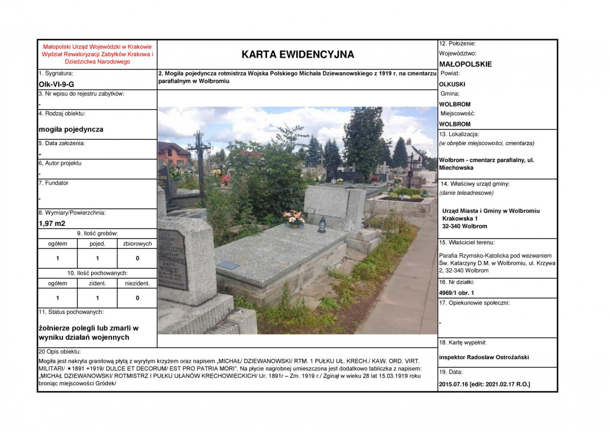 karta ewidencyjna, skan nr 1