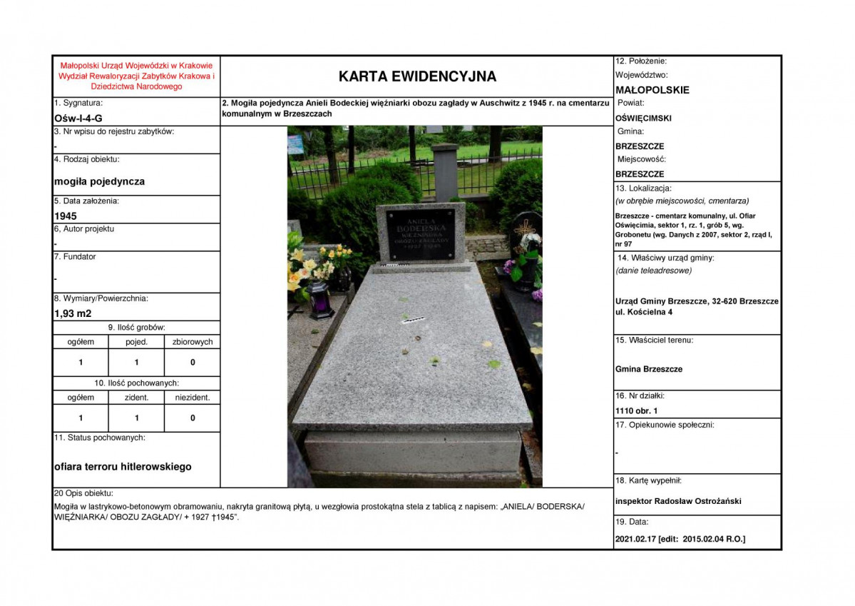 karta ewidencyjna, skan nr 1