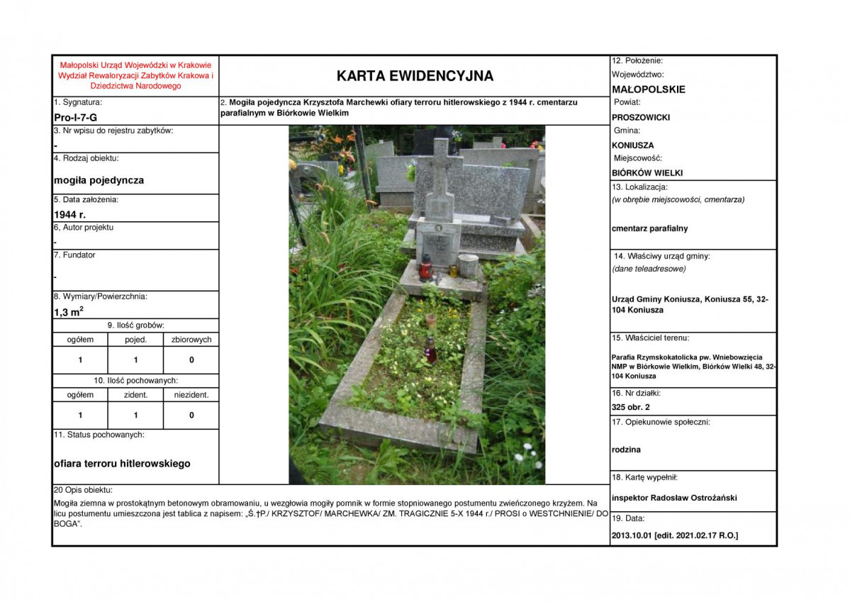 karta ewidencyjna, skan nr 1
