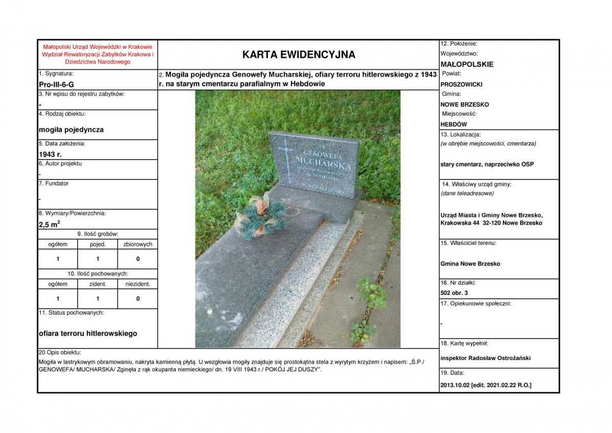 karta ewidencyjna, skan nr 1
