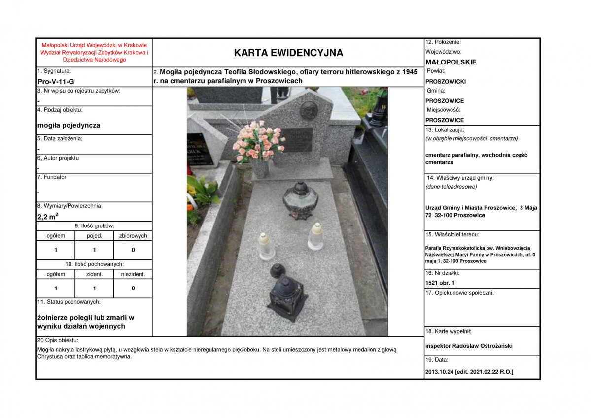 karta ewidencyjna, skan nr 1