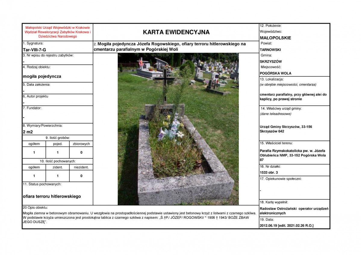 karta ewidencyjna, skan nr 1