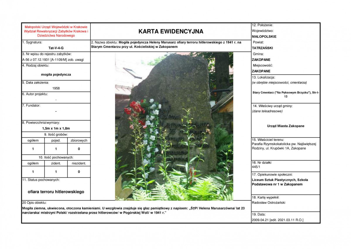 karta ewidencyjna, skan nr 1