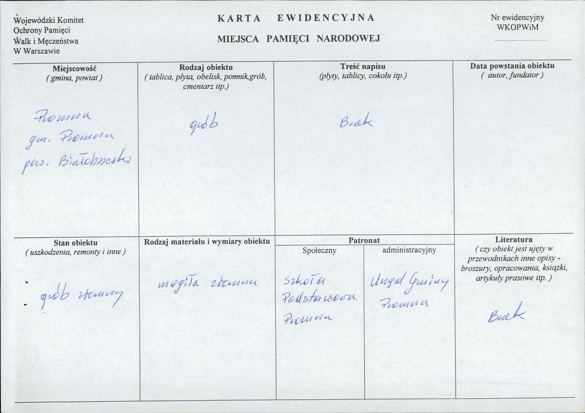 karta ewidencyjna, skan nr 1