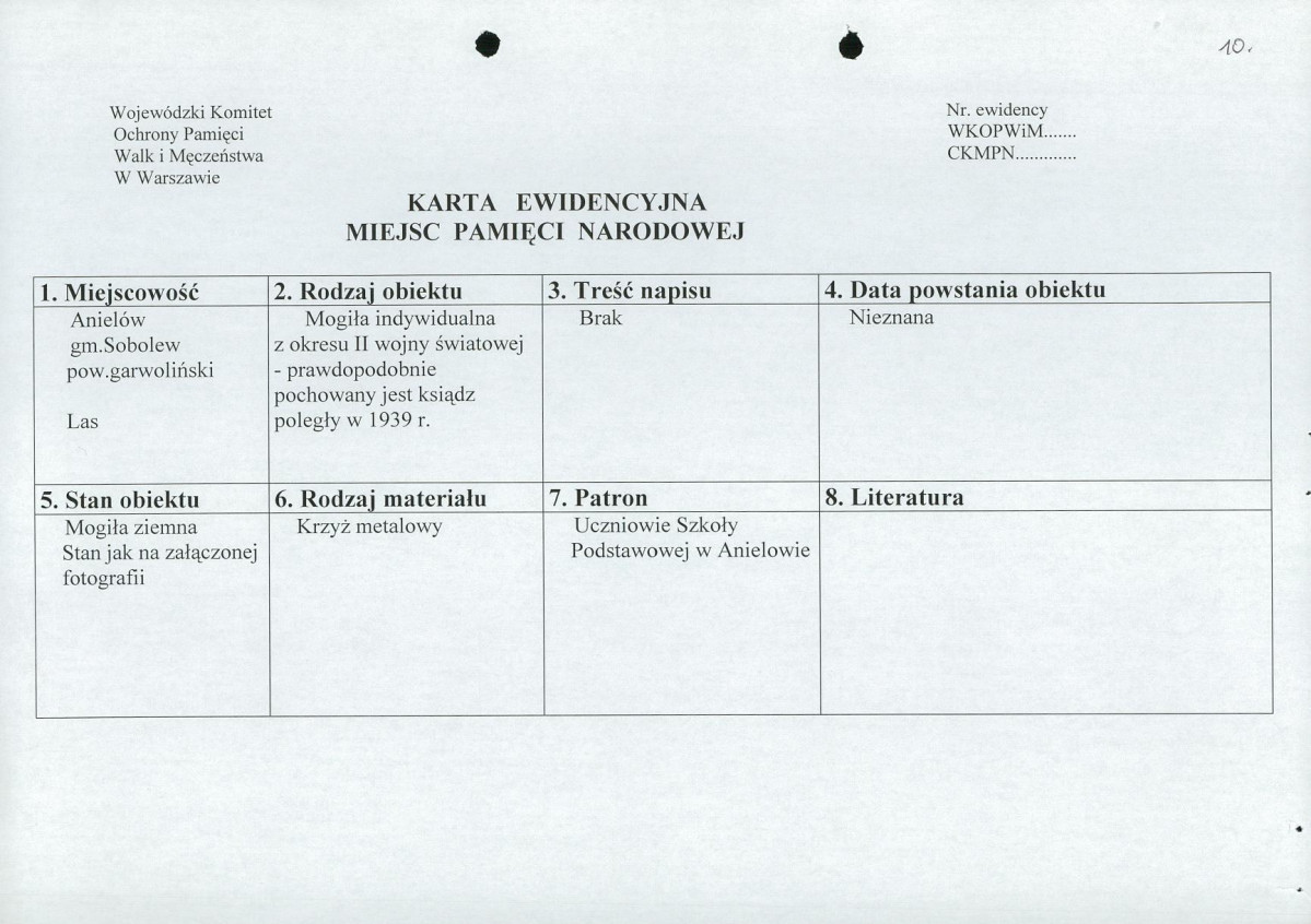 karta ewidencyjna, skan nr 1