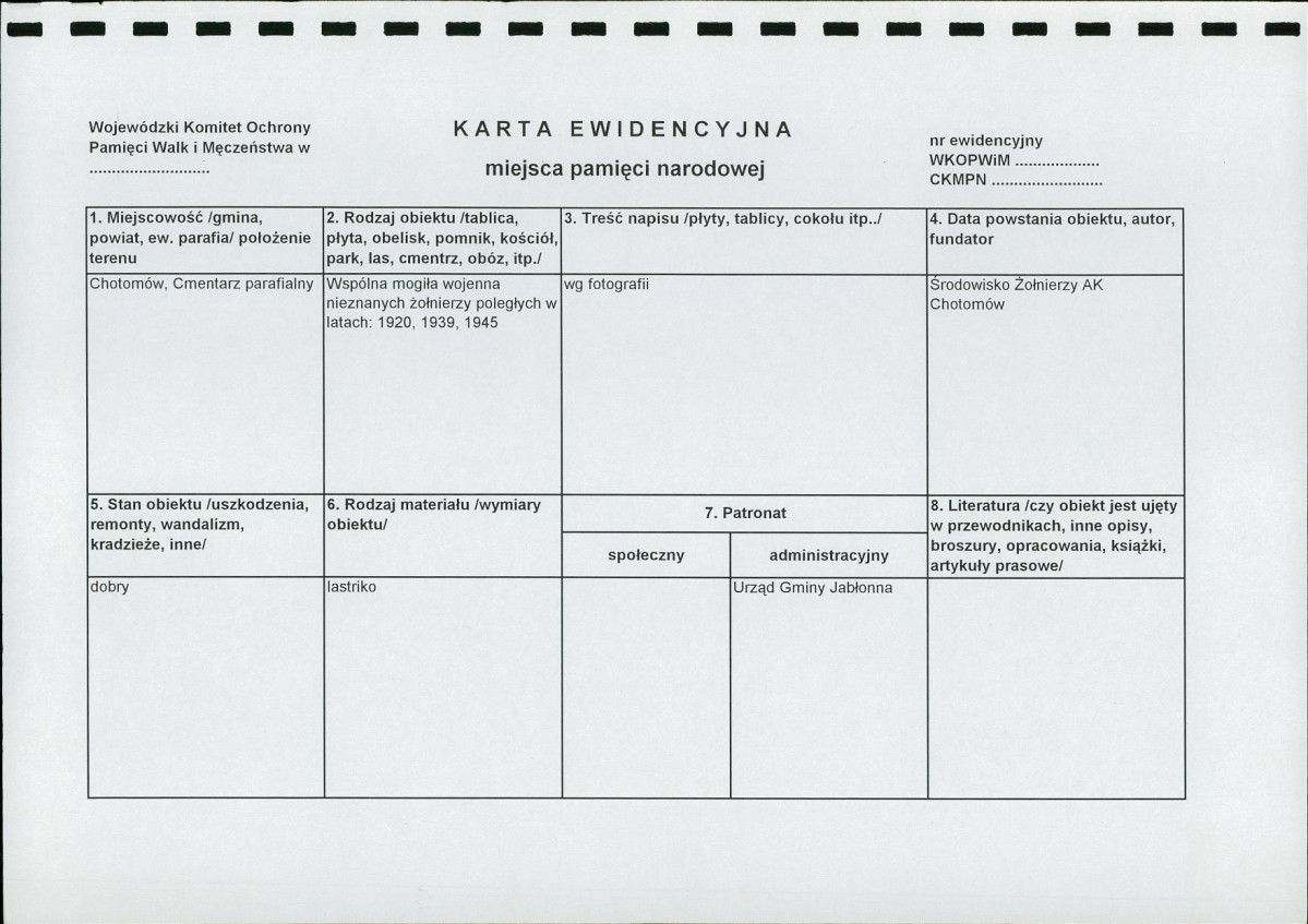 karta ewidencyjna, skan nr 1