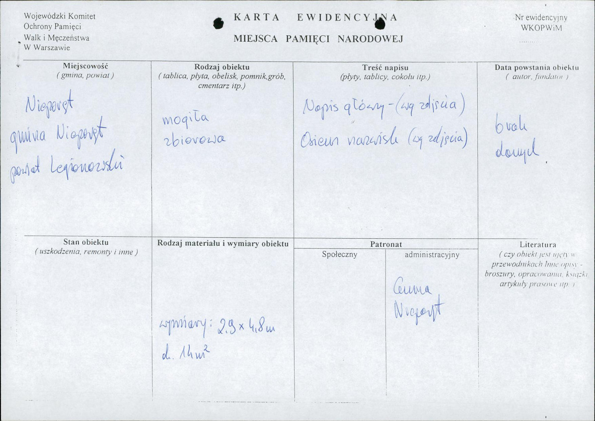 karta ewidencyjna, skan nr 1