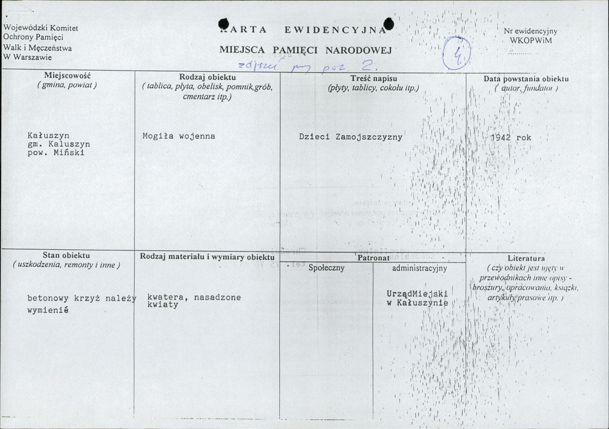 karta ewidencyjna, skan nr 1
