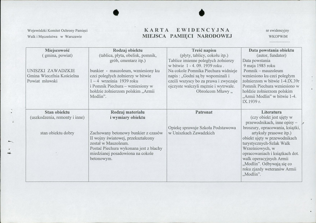 karta ewidencyjna, skan nr 1