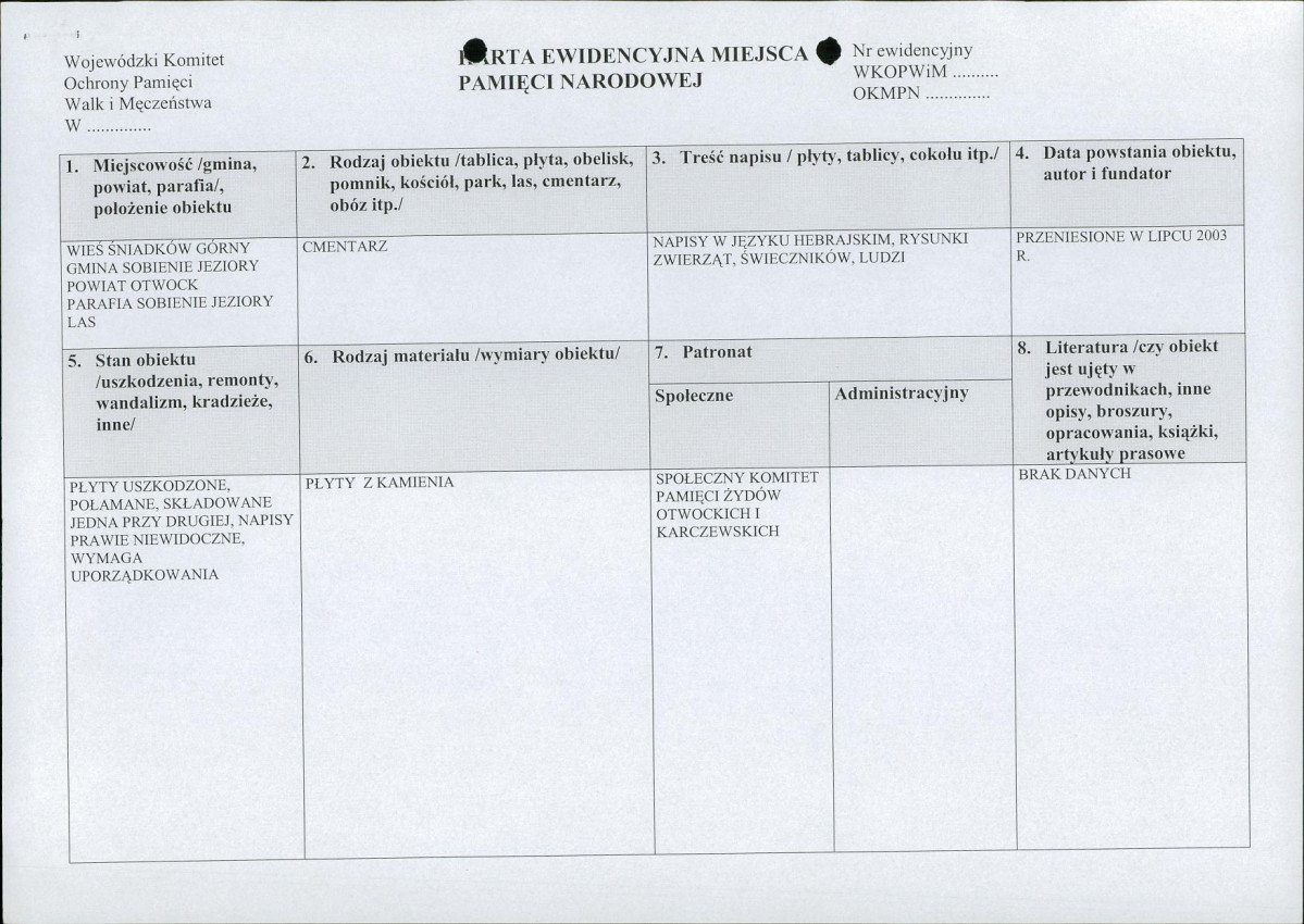 karta ewidencyjna, skan nr 1