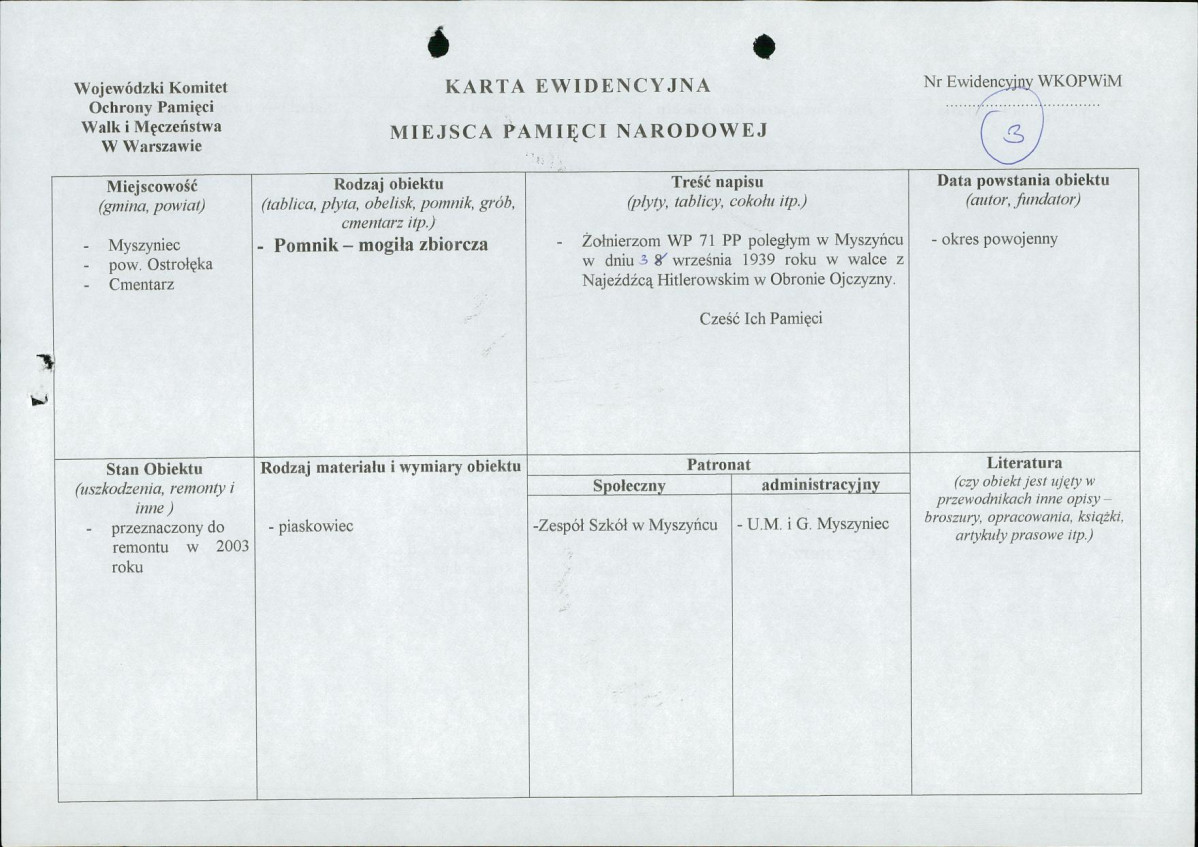 karta ewidencyjna, skan nr 1