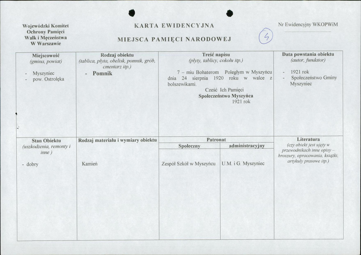 karta ewidencyjna, skan nr 1