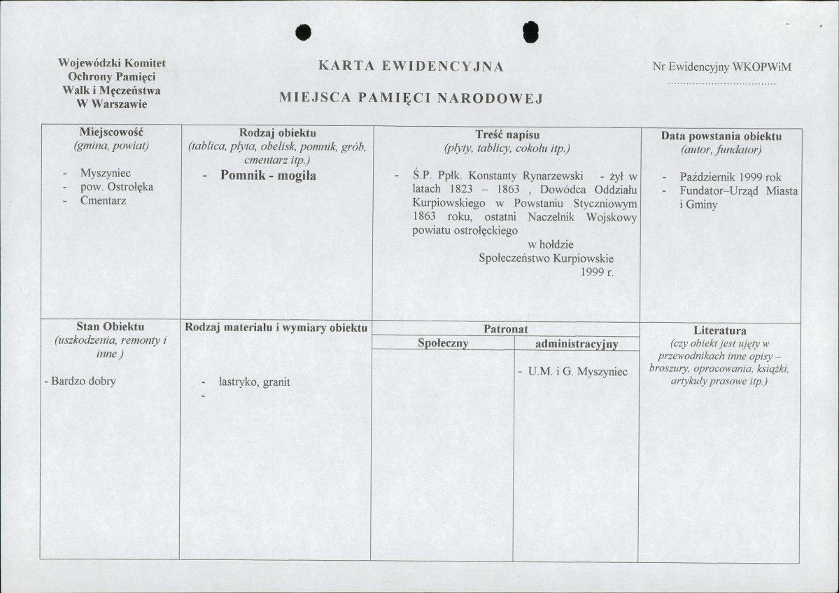 karta ewidencyjna, skan nr 4