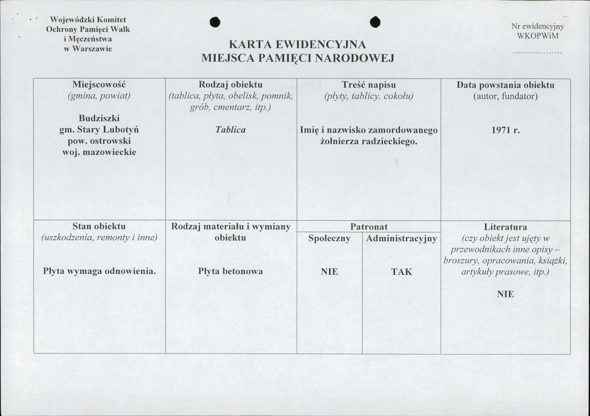 karta ewidencyjna, skan nr 1