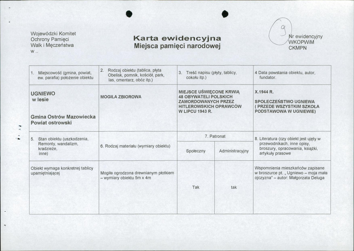 karta ewidencyjna, skan nr 1