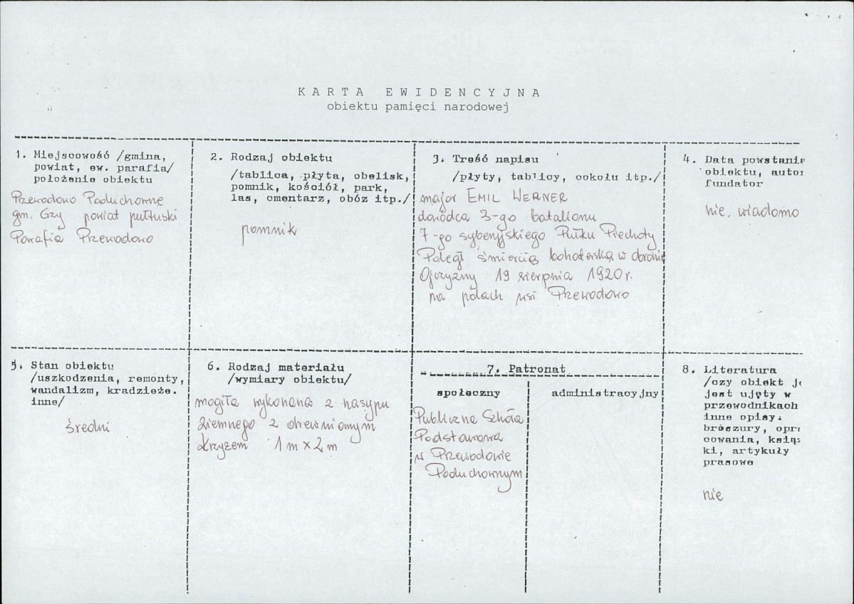 karta ewidencyjna, skan nr 1